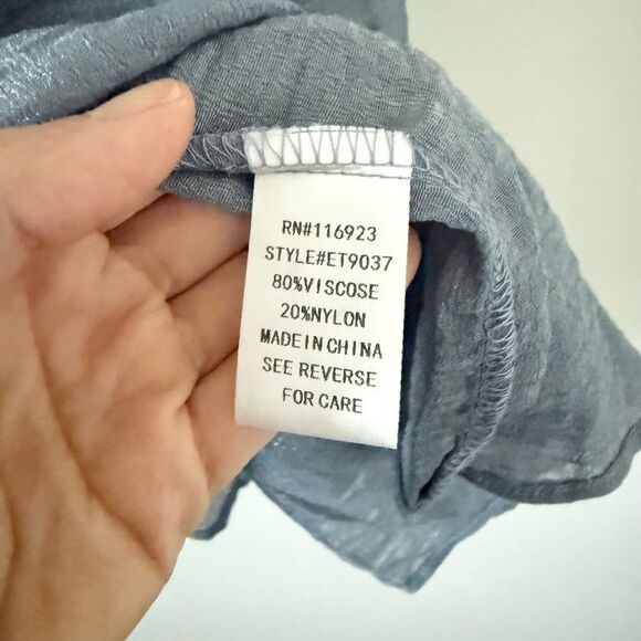 Easel Los Angeles Sheer Tank Tunic in Shimmer Blue Gray - Size S - Picture 6 of 6